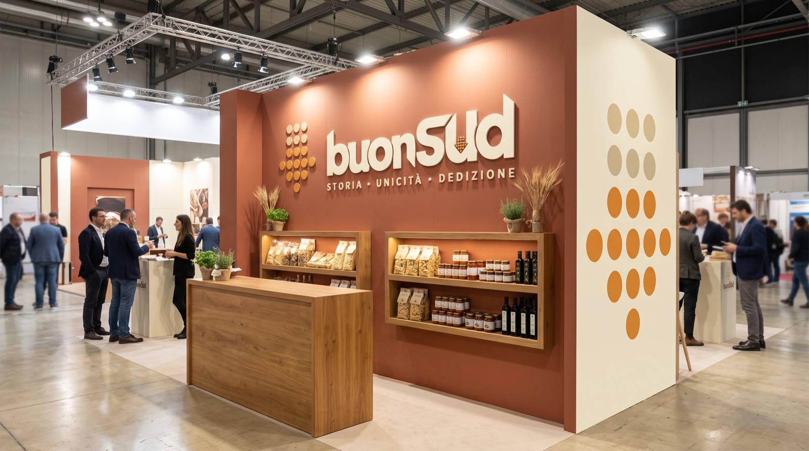 Stand buonSud con banco in legno